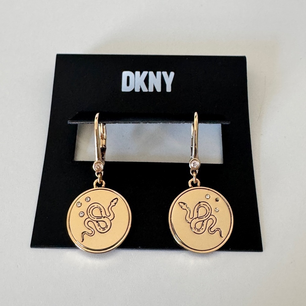DKNY Gold Snake Dangle Earrings - Picture 1 of 3